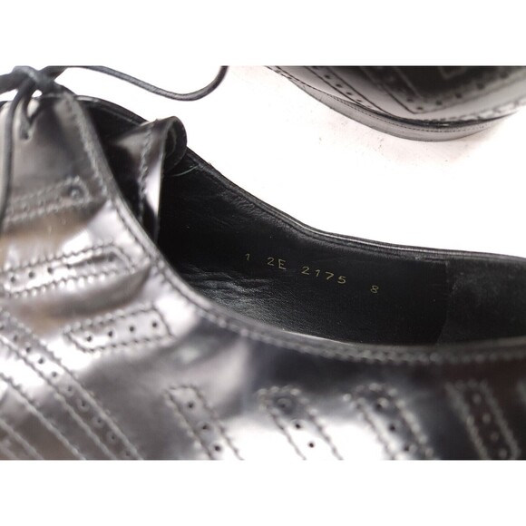 PRADA Size US 9 / UK 8 EE Black Perforated Leather Lace Up Shoes main image 10